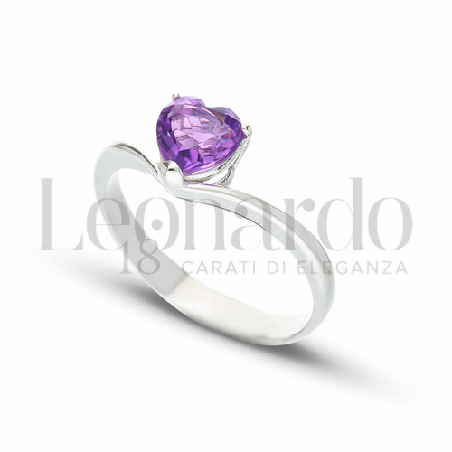con Pietra Idrotermale Viola in Oro Bianco da 2,4gr.