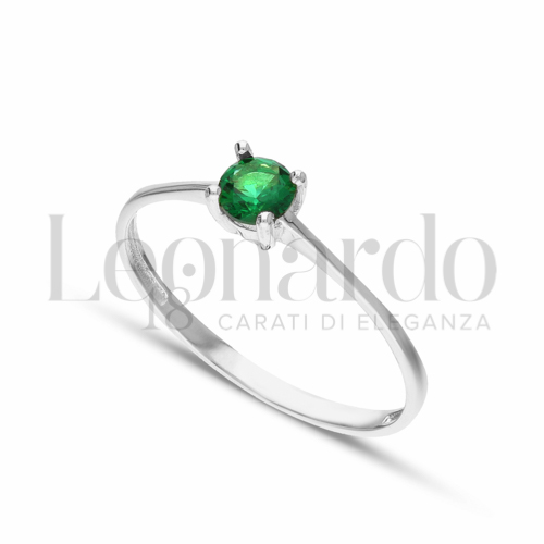 Anelli Anello Solitario da Donna in Oro 18 Carati Misura pietra: 4,00 mm anello: N° 17 1,1g