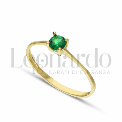 Anelli Anello Solitario da Donna in Oro 18 Carati Misura pietra: 4,00 mm anello: N° 11 1,1g