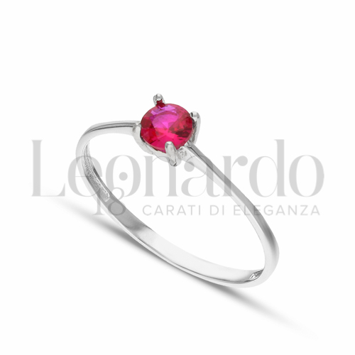 Anelli Anello Solitario da Donna in Oro 18 Carati Misura pietra: 4,00 mm anello: N° 12 1g