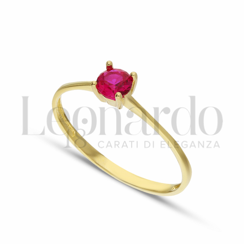 Anelli Anello Solitario da Donna in Oro 18 Carati Misura pietra: 4,00 mm anello: N° 10 1g