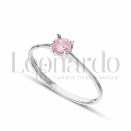 con Zircone rosa in Oro Bianco da 1,2gr.