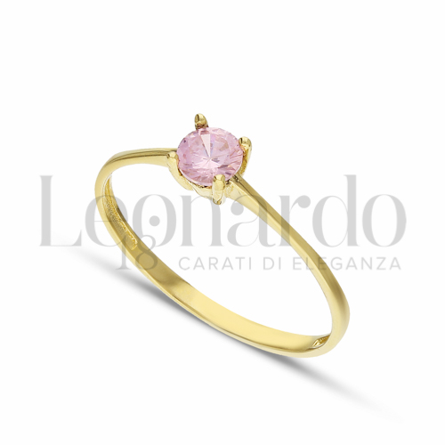 con Zircone rosa in Oro Giallo da 1,2gr.