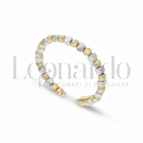 Modello 1 sfera + 1 cubetto in Oro Giallo e Oro Bianco da 1,5gr.