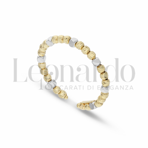 Modello 3 sfere + 1 cubetto in Oro Giallo e Oro Bianco da 1,4gr.