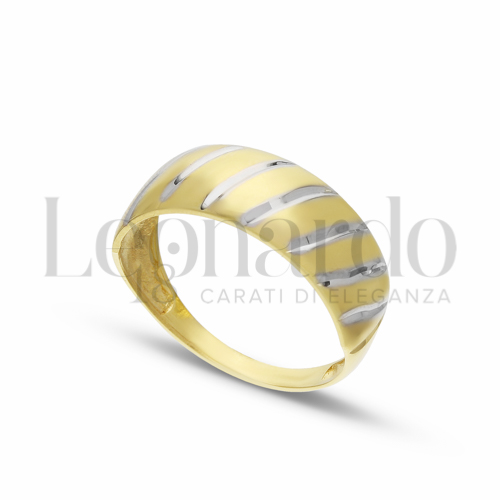Anelli Anello Fascia Diamantata da Donna in Oro 18 Carati Misura anello: 14 Finitura o soggetti: 2,5g