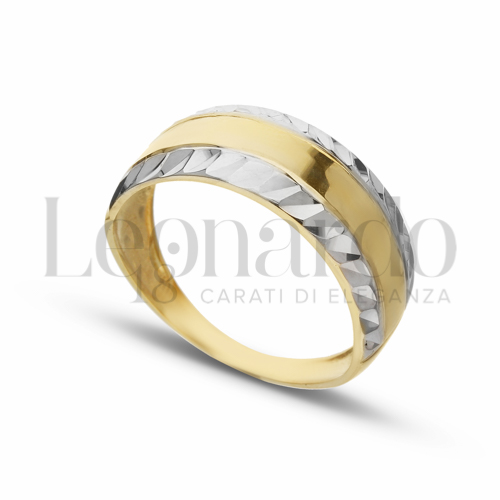 Anelli Anello Fascia Diamantata da Donna in Oro 18 Carati Misura anello: 16 Finitura o soggetti: 2,4g