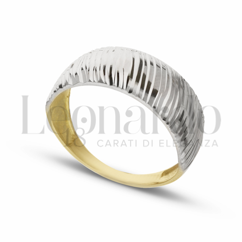 Anelli Anello Fascia Diamantata da Donna in Oro 18 Carati Misura anello: 14 Finitura o soggetti: 2,3g