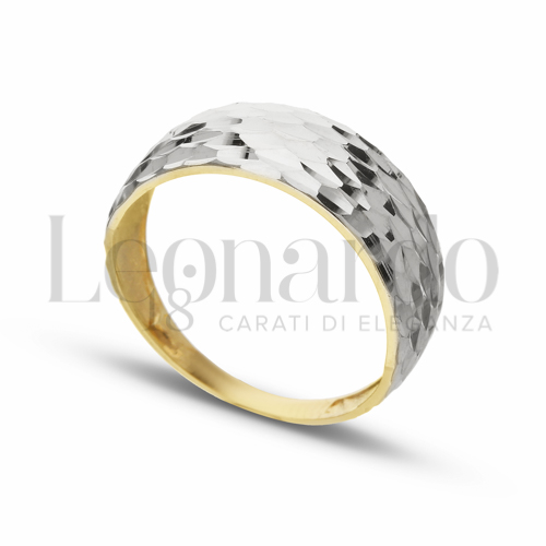 Anelli Anello Fascia Diamantata da Donna in Oro 18 Carati Misura anello: 15 Finitura o soggetti: 2,2g