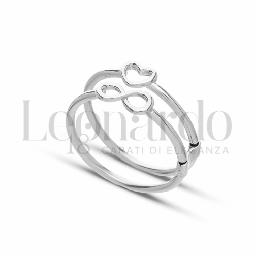 Anelli Anello duo amore eterno Colorful Collection da Donna in Oro 18 Carati Misura anello: 17 Finitura o soggetti: Lucida 2,9g
