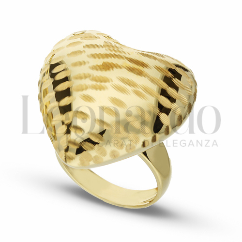 Anelli Anello con Cuore Elettroformato da Donna in Oro 18 Carati Modello: 3° misura anello: 15 Finitura o soggetti: Lucida e martellata 6,5g