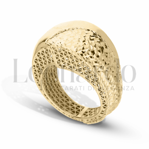 Anelli Anello Elettrofuso Diamantato da Donna in Oro 18 Carati Misura anello: Finitura o soggetti: Diamantata 9,4g