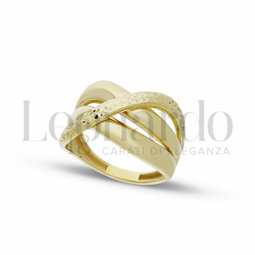 Anelli Anello a Fascia Diamantato da Donna in Oro 18 Carati Misura anello: 11 Finitura o soggetti: Lucida e diamantata 2,7g