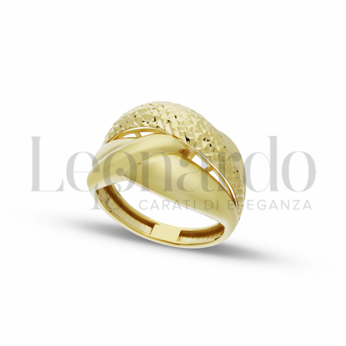 Anelli Anello a Fascia Diamantato da Donna in Oro 18 Carati Misura anello: 14 Finitura o soggetti: Lucida e diamantata 3g