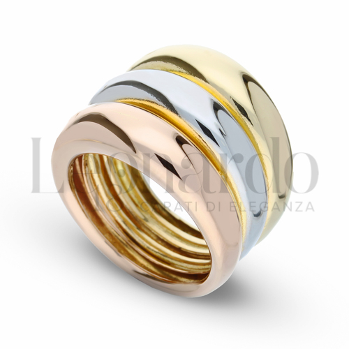 Modello Bombato in Oro Giallo, Oro Bianco e Oro Rosa da 9,2gr.