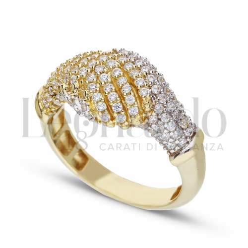 con Zircone bianco in Oro Bianco e Oro Giallo da 4,9gr.