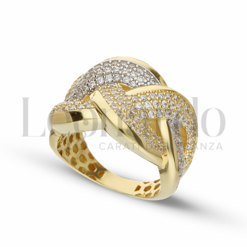 con Zircone bianco in Oro Giallo e Oro Bianco da 6,9gr.