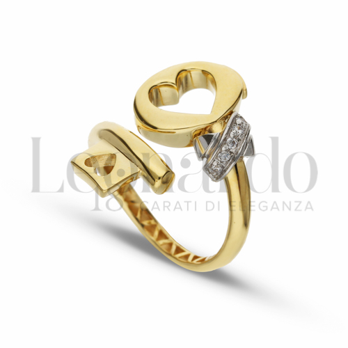 con Zircone bianco in Oro Giallo e Oro Bianco da 4,4gr.