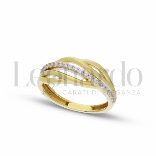 con Zircone bianco in Oro Giallo e Oro Bianco da 2gr.