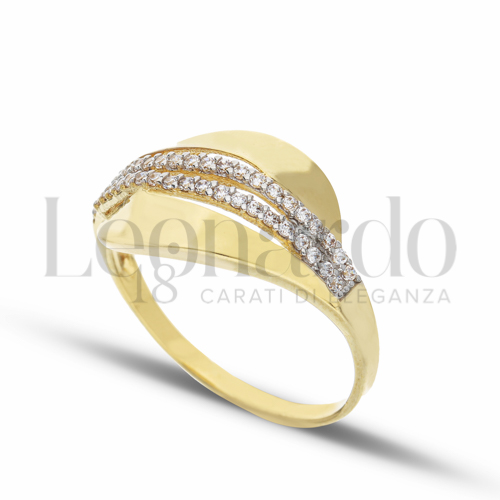 con Zircone bianco in Oro Giallo e Oro Bianco da 2,8gr.
