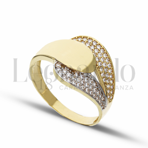 con Zircone bianco in Oro Giallo e Oro Bianco da 3,6gr.