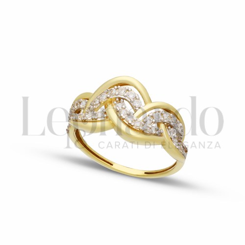 con Zircone bianco in Oro Giallo e Oro Bianco da 2,4gr.