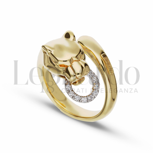 con Zircone bianco in Oro Giallo e Oro Bianco da 3,2gr.