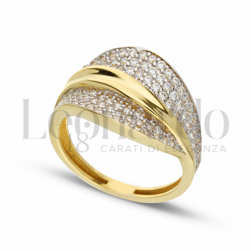 con Zircone bianco in Oro Giallo e Oro Bianco da 3,5gr.