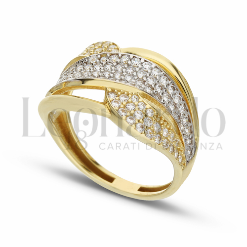 con Zircone bianco in Oro Giallo e Oro Bianco da 3,6gr.