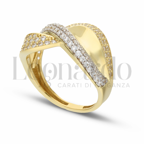 con Zircone bianco in Oro Giallo e Oro Bianco da 3,7gr.