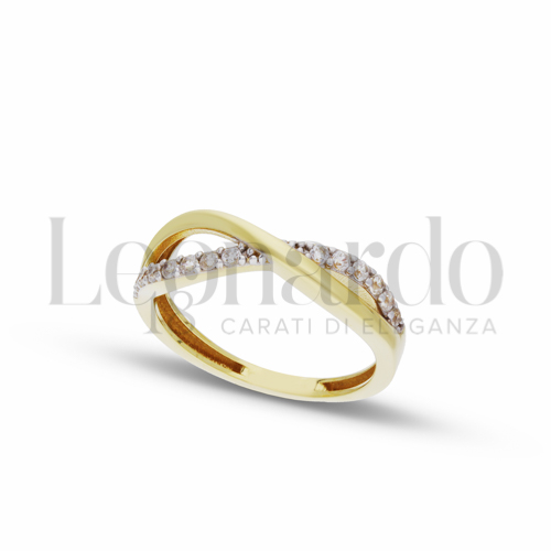 con Zircone bianco in Oro Giallo e Oro Bianco da 1,7gr.