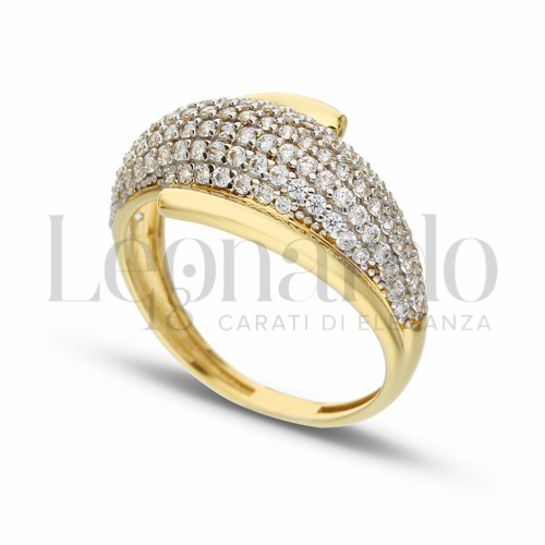 con Zircone bianco in Oro Giallo e Oro Bianco da 3,8gr.