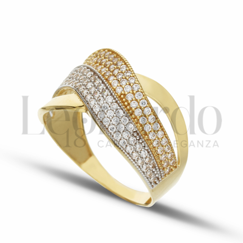 con Zircone bianco in Oro Giallo e Oro Bianco da 4gr.