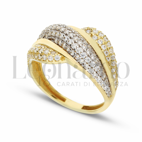 con Zircone bianco in Oro Giallo e Oro Bianco da 4,3gr.
