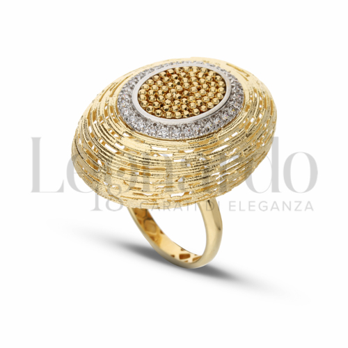 con Zircone bianco in Oro Giallo e Oro Bianco da 8,2gr.