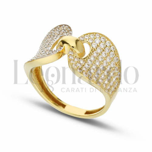 con Zircone bianco in Oro Giallo e Oro Bianco da 3,7gr.