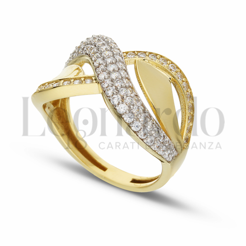 con Zircone bianco in Oro Giallo e Oro Bianco da 3,6gr.