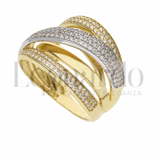 con Zircone bianco in Oro Giallo e Oro Bianco da 6gr.