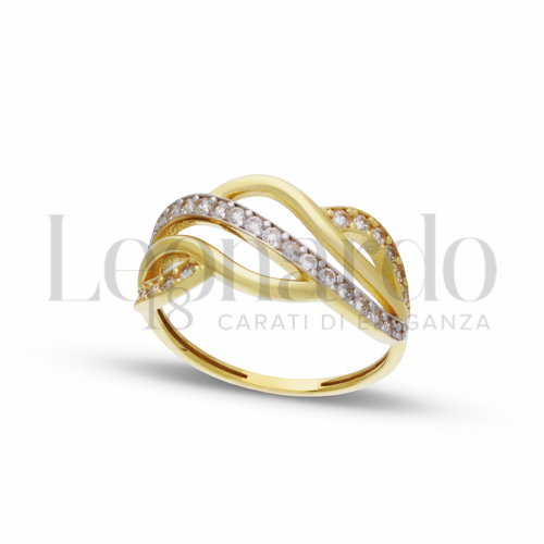 Anelli Anello Pavettato da Donna in Oro 18 Carati Misura anello: 19 Finitura o soggetti: Lucida 2,5g