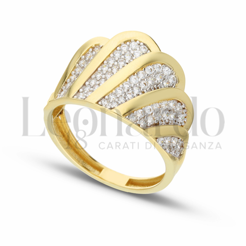con Zircone bianco in Oro Giallo e Oro Bianco da 4,1gr.