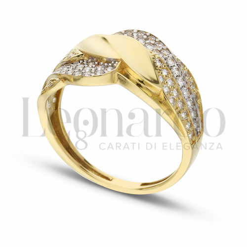 con Zircone bianco in Oro Giallo e Oro Bianco da 3,5gr.