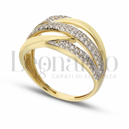 con Zircone bianco in Oro Giallo e Oro Bianco da 3,6gr.