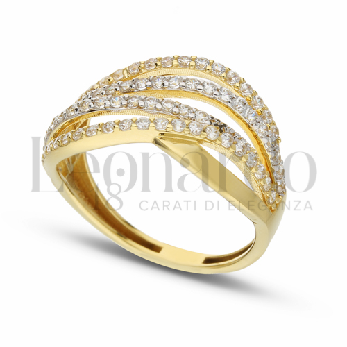 con Zircone bianco in Oro Giallo e Oro Bianco da 2,7gr.