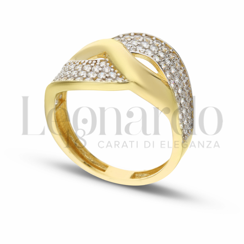 con Zircone bianco in Oro Giallo e Oro Bianco da 3gr.