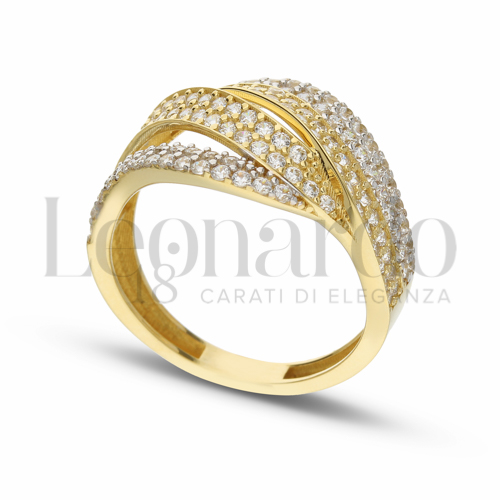 con Zircone bianco in Oro Giallo e Oro Bianco da 3,9gr.