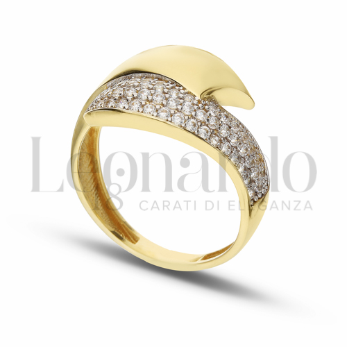 con Zircone bianco in Oro Giallo e Oro Bianco da 2,9gr.
