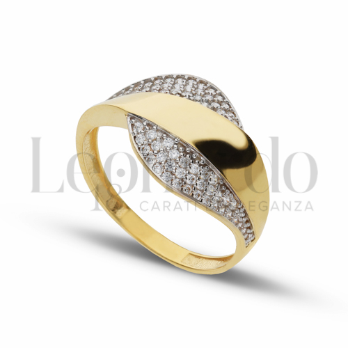 con Zircone bianco in Oro Giallo e Oro Bianco da 2,7gr.