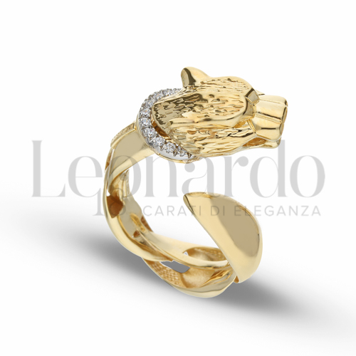 con Zircone bianco in Oro Giallo e Oro Bianco da 6,7gr.