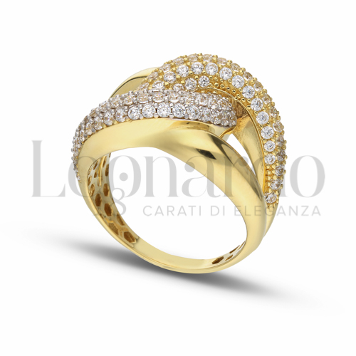 con Zircone bianco in Oro Giallo e Oro Bianco da 6gr.