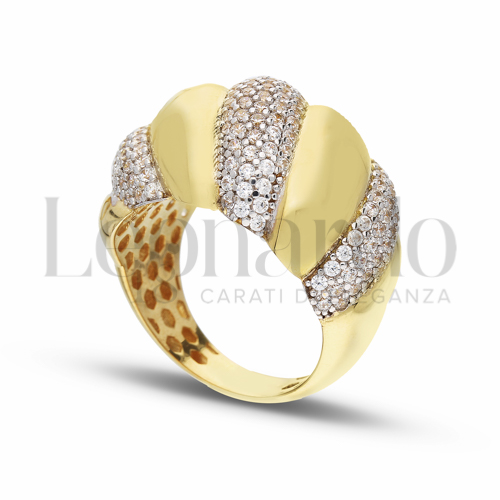 con Zircone bianco in Oro Giallo e Oro Bianco da 7gr.